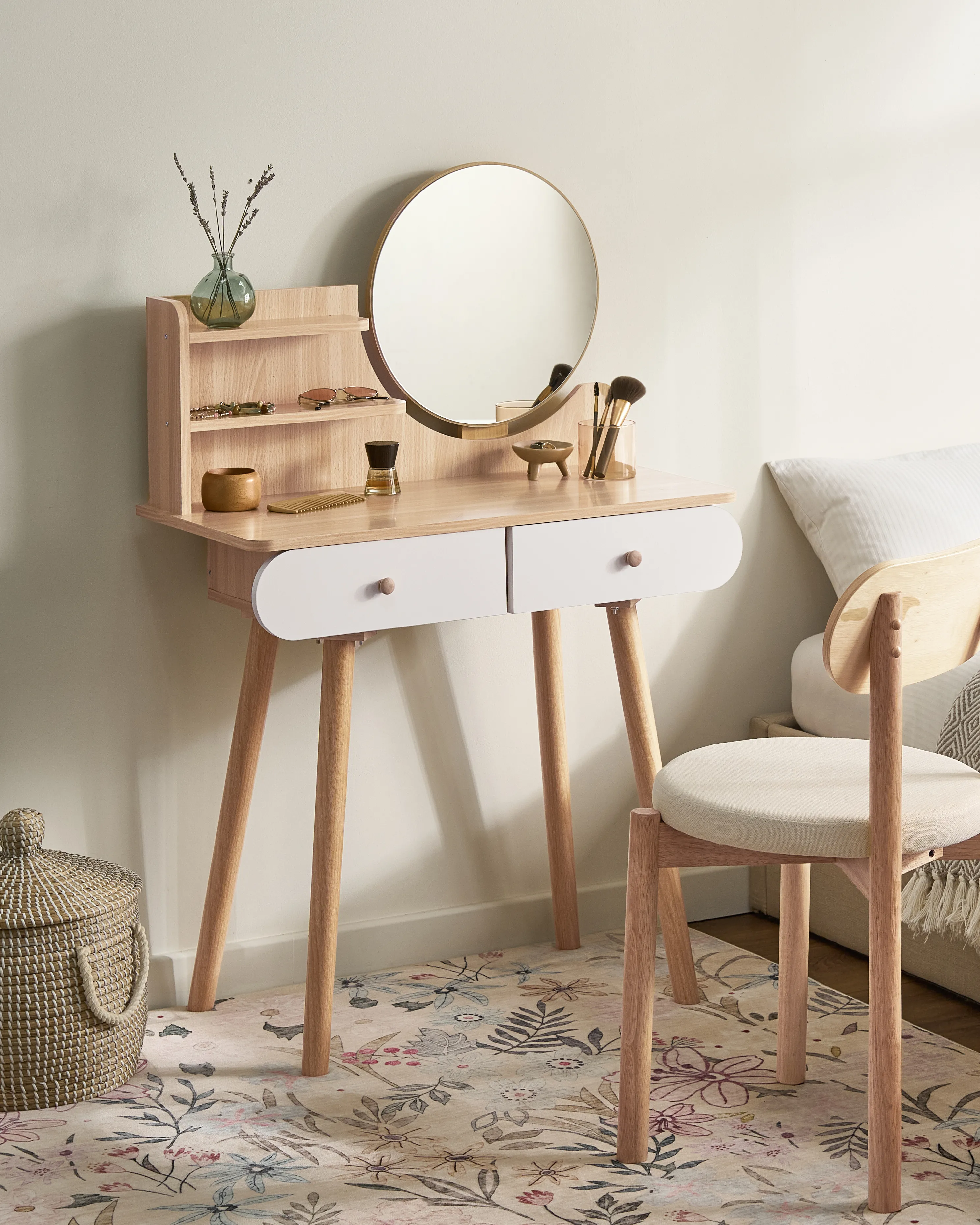 Dressing Table with Mirror CHAMBLY Light Brown