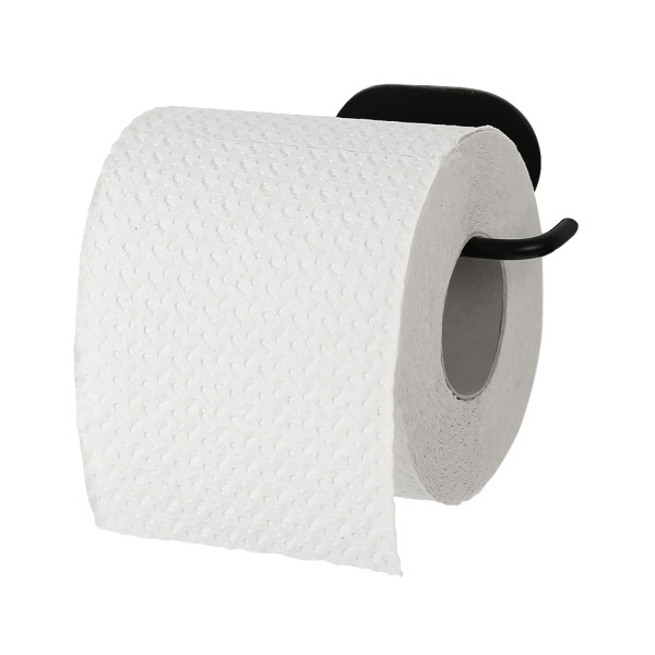 Wieszak na papier toaletowy czarny stalowy samoprzylepny