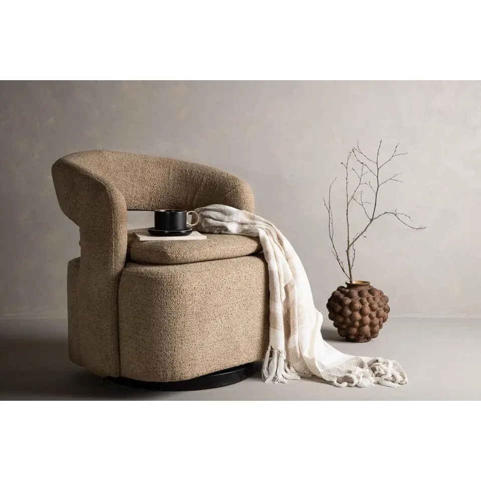 Svea - Teno draaibare fauteuil - boucle - beige
