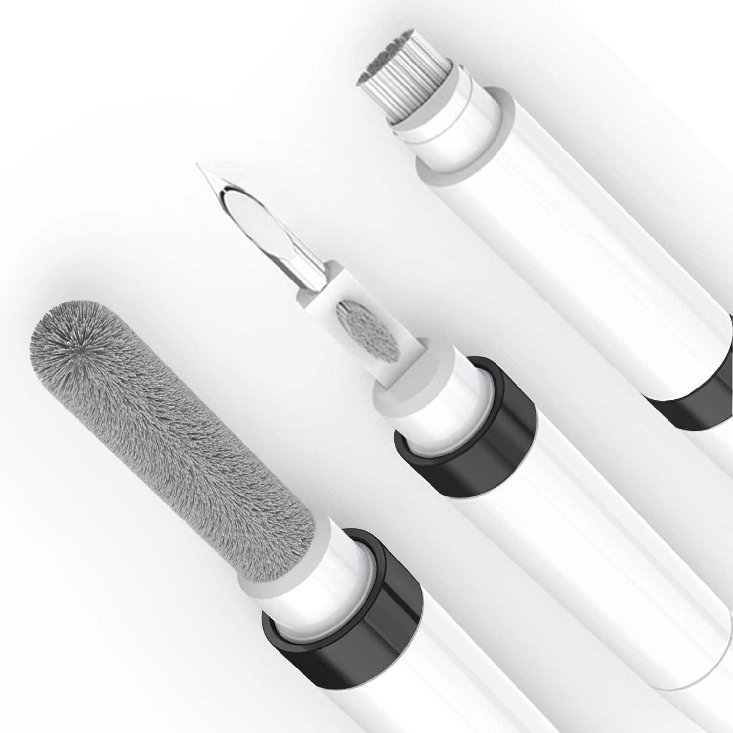 Dual-Brush Earbud Cleaning Pen | 4-in-1 Pro Kit for Precision & Durability, Tool Compatible with Airpods, Galaxy Buds, All Wireless Headsets -Black
