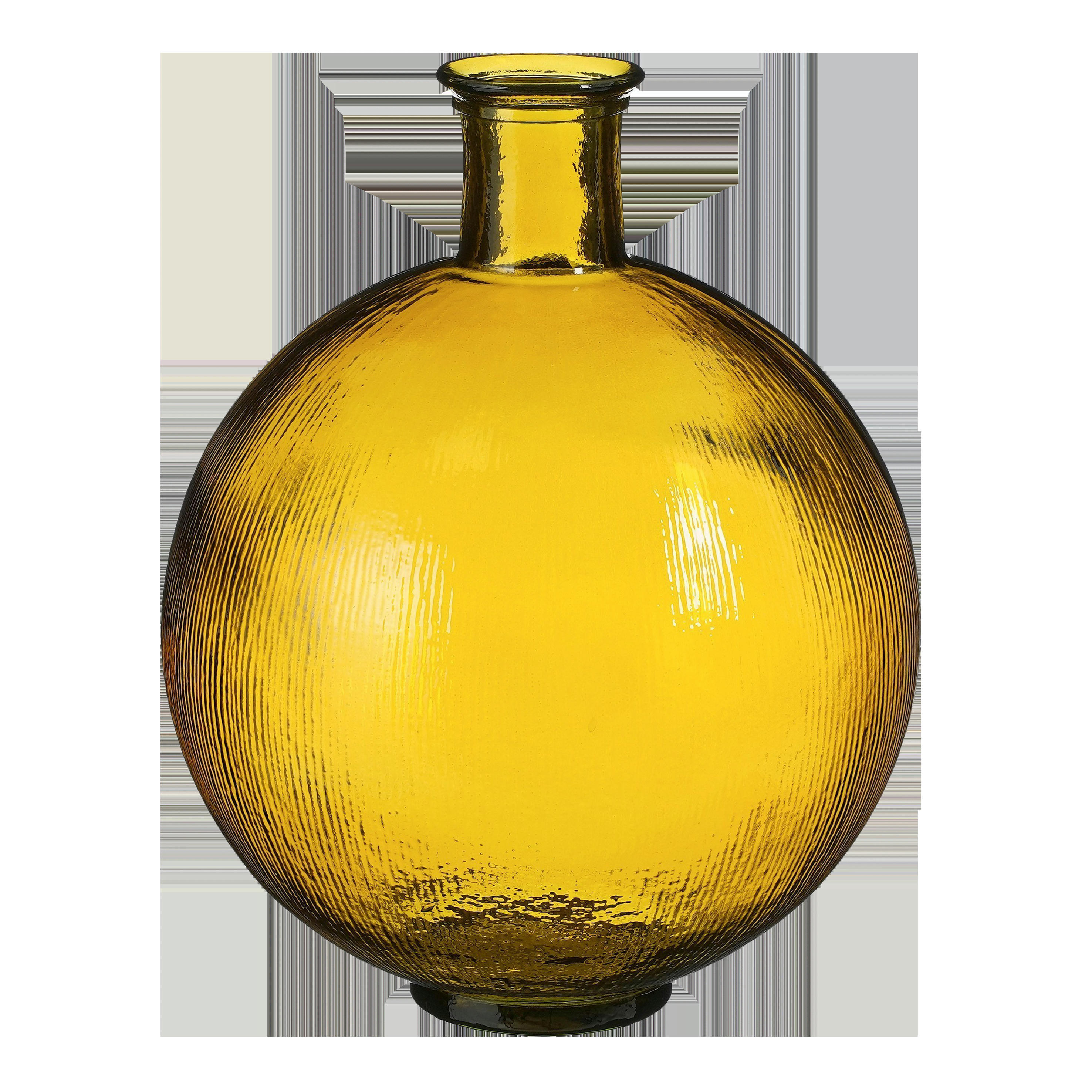 FIRENZA - Vase bouteille en verre recyclé ocre H42