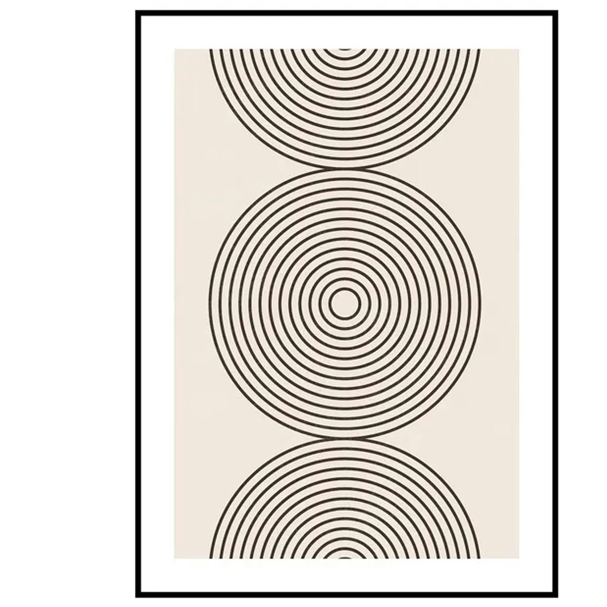 - Set de 2 tableaux décoratifs abstraits noir et blanc