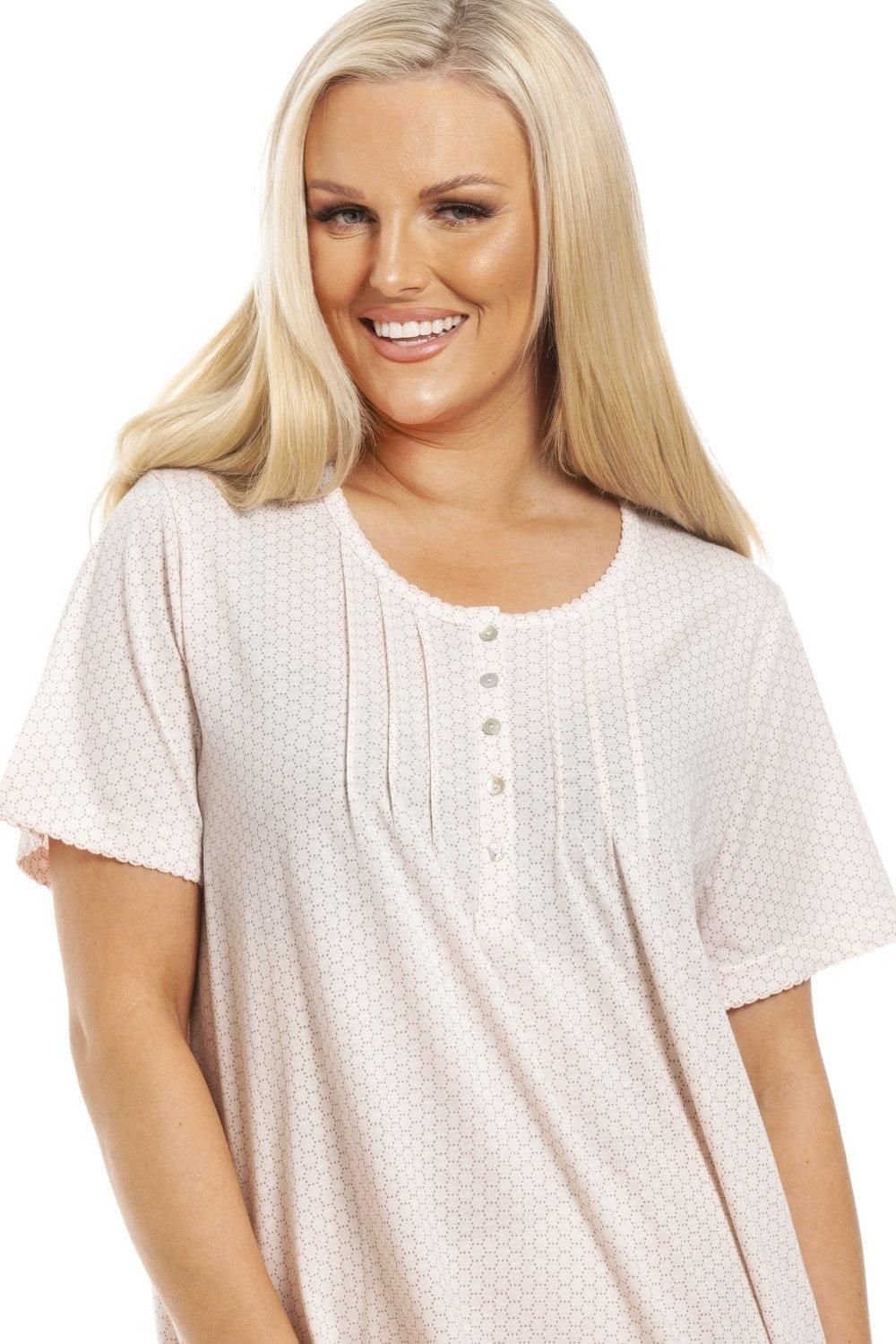Camille Stylish Honeycomb Print Jersey Nightdress