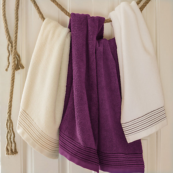 Parure de bain 6 pièces JULIET Prune 520g/m2