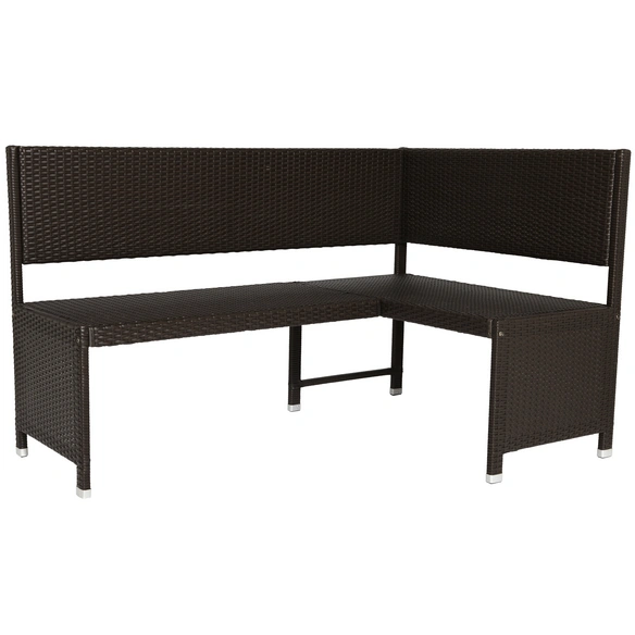 Eckbank, BxHxT: 100 x 91 x 148 cm, Stahl/Kunststoffgeflecht