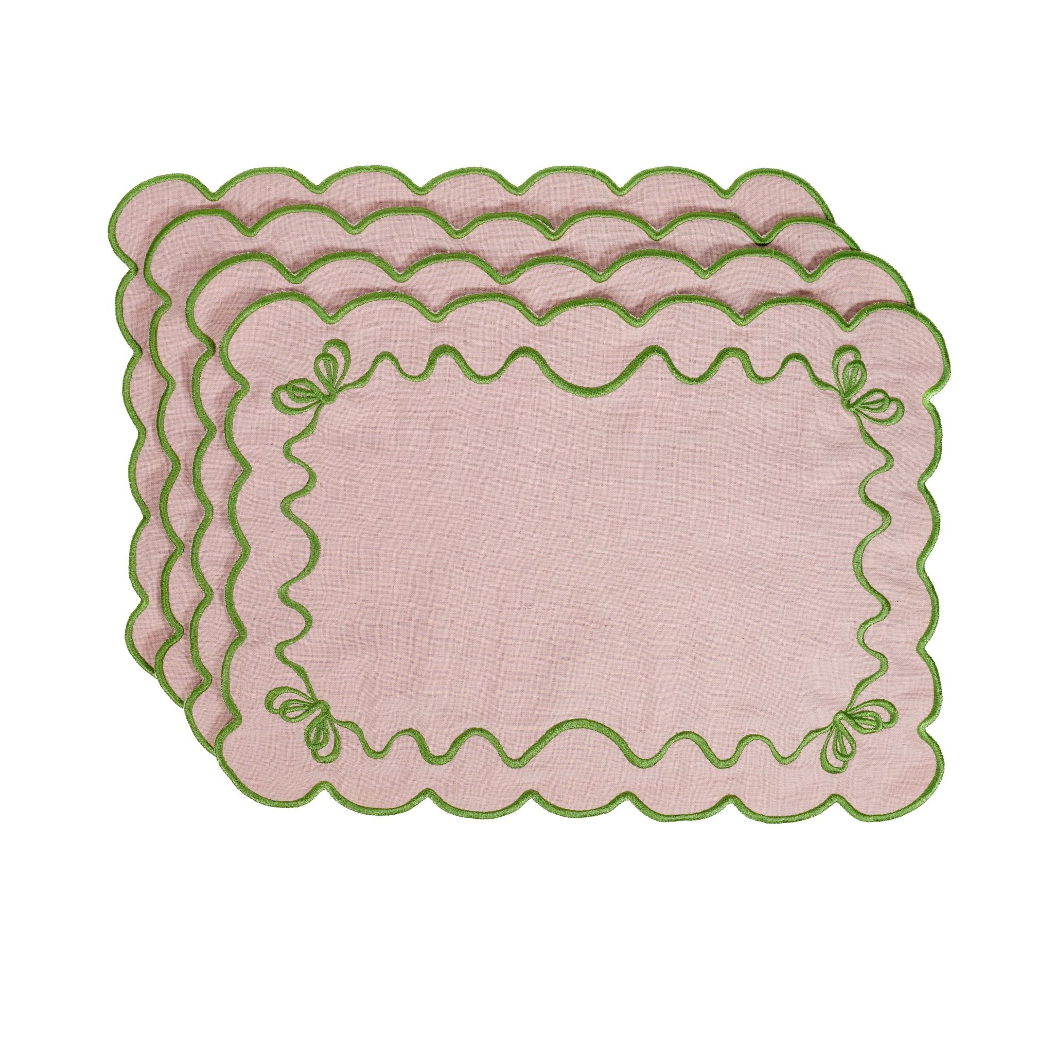 Blushing Meadow Embroidered Placemats– Set of 4