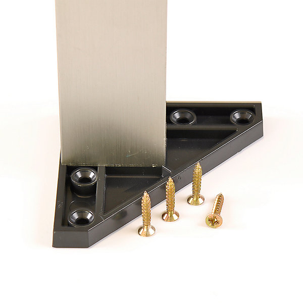 4 un. Pied carré pour meuble en aluminium 40x40mm hauteur 150mm inox mat avec régulateur de nivellement