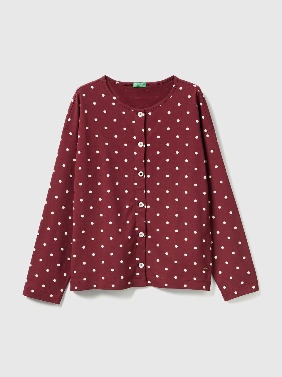 Polka dot top in warm cotton