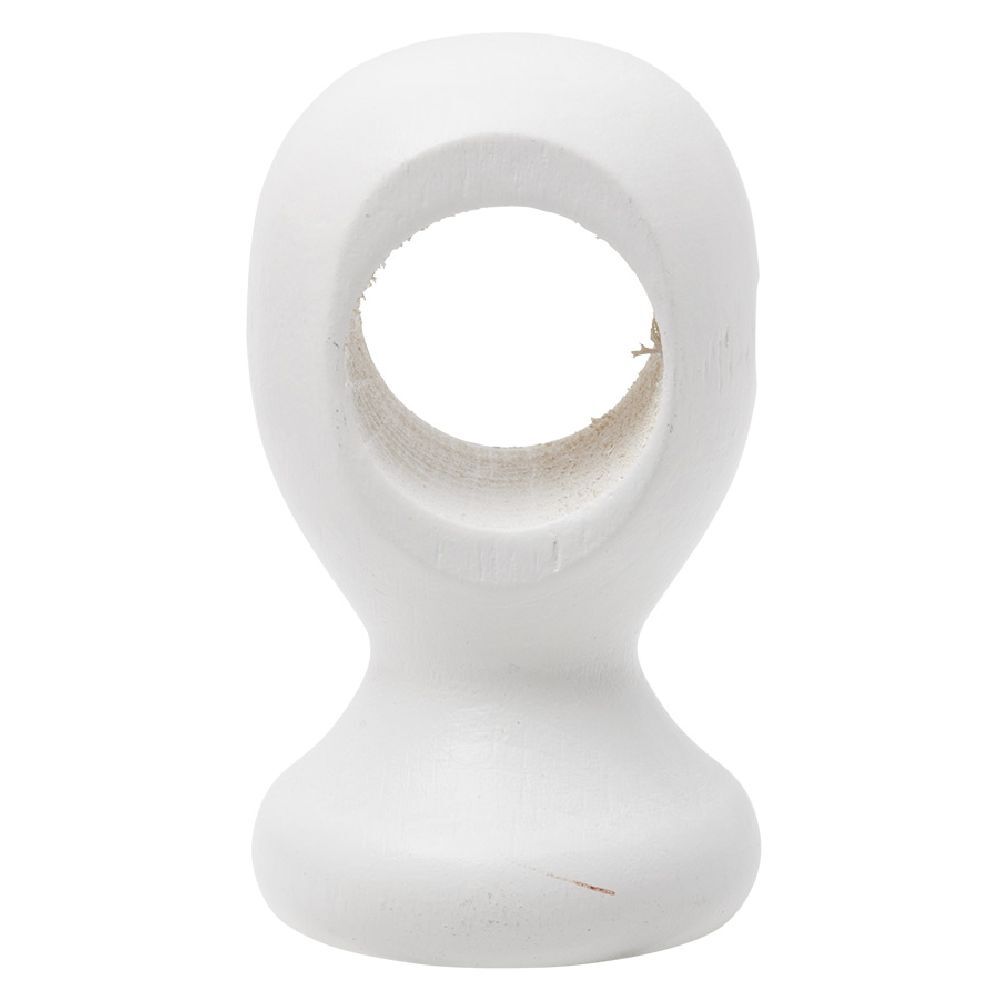 Support de tringle court à oeil en bois Blanc Ø20mm