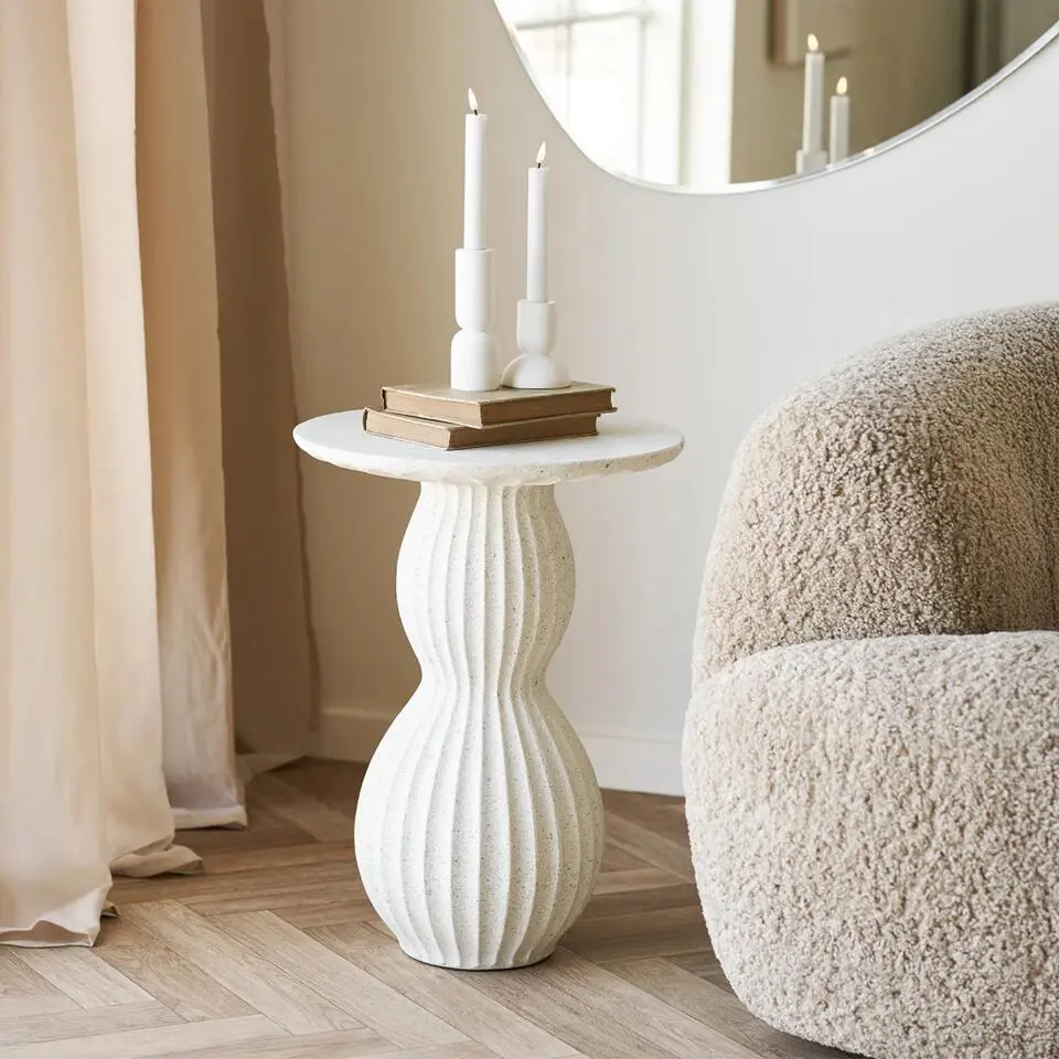 Artichok Nancy Fiberclay Bijzettafel Wit - &Oslash; 40 x 55 cm