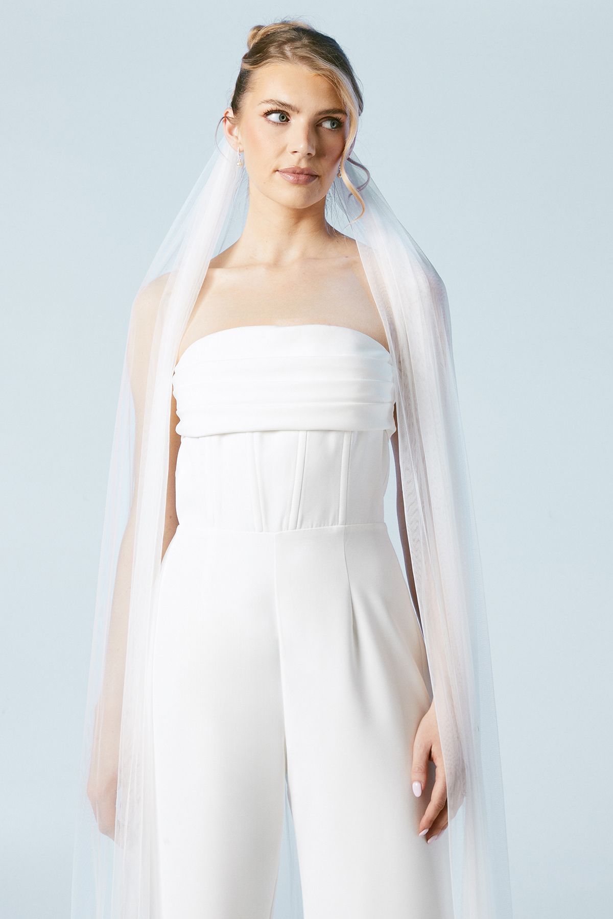 Coast Corset Detail Wide Leg Bridal Jumpsuit