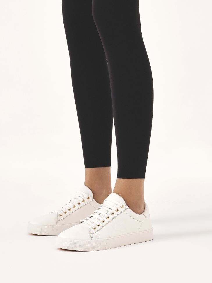 White minimalist leather sneakers