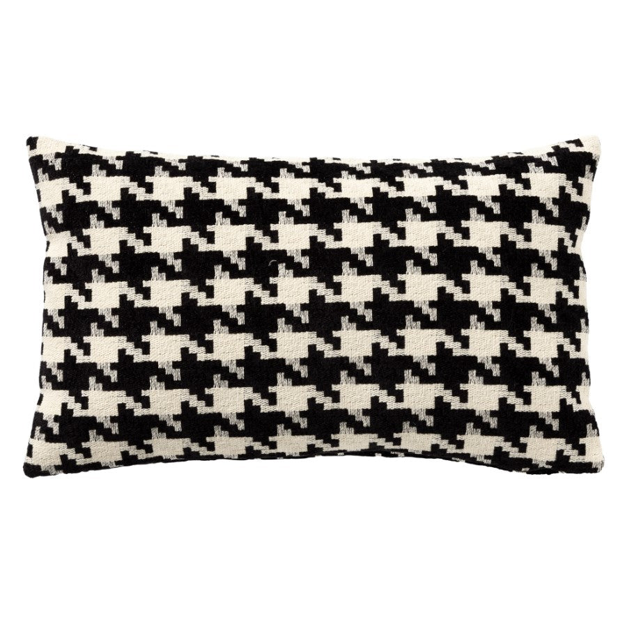 CHARLOTTE | sierkussen 30x50 cm | Raven | zwart | wit | Hoii | met duurzame kussenvulling