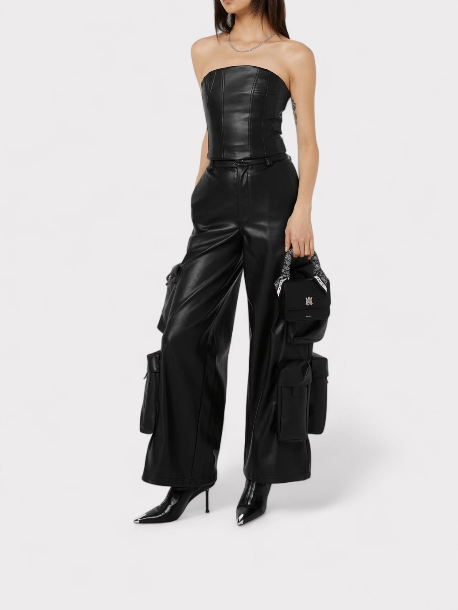 Amiri Leather Cargo Pant Black