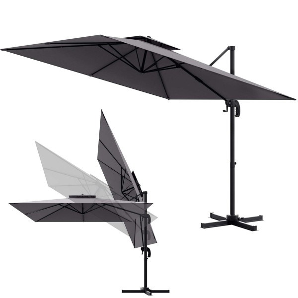 Parasol ogrodowy z wysięgnikiem Fuscado 300 cm - Szary