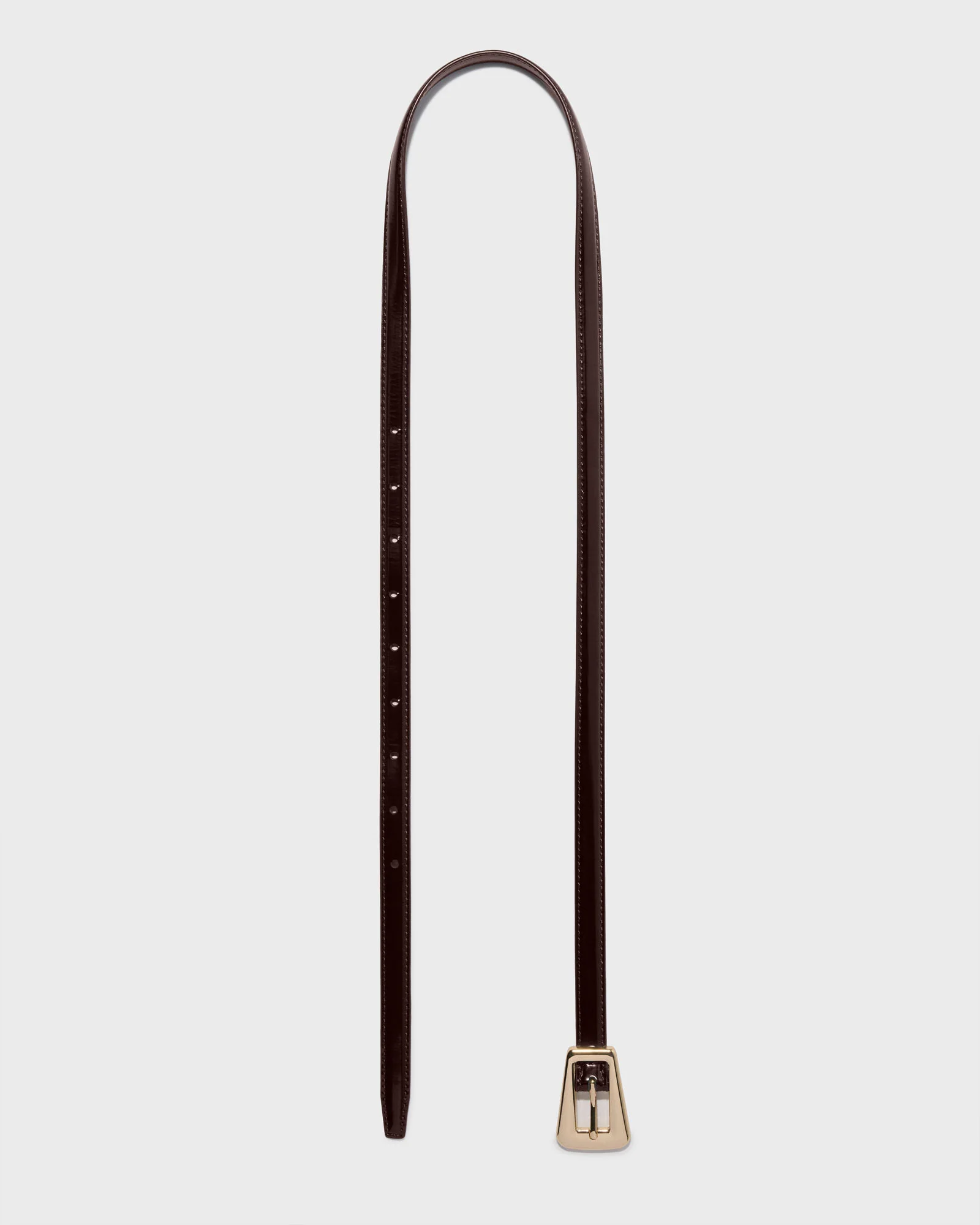 Coffee Bean Oversized Buckle Patent Leather Belt