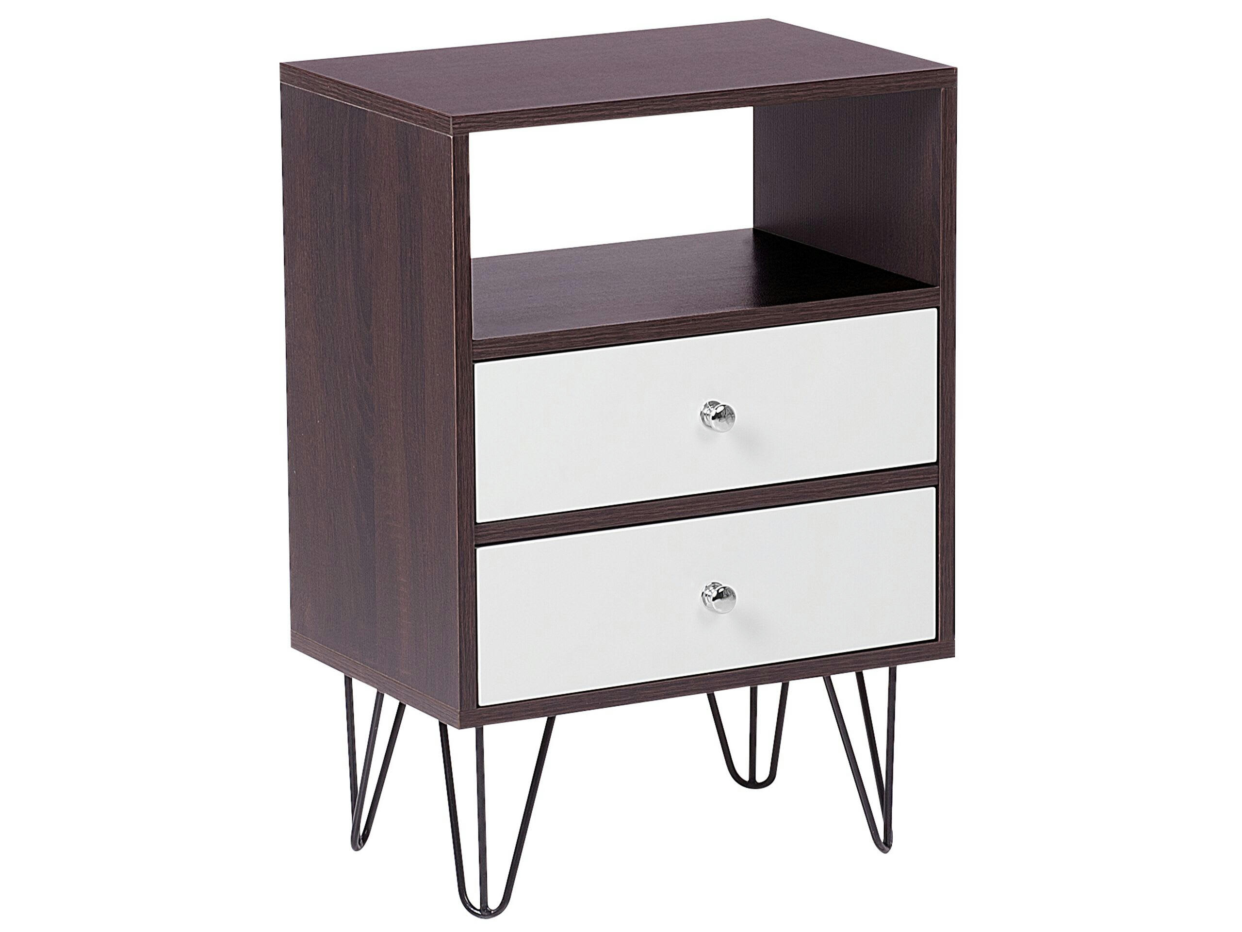 ARVIN - Table de chevet en bois avec 2 tiroirs