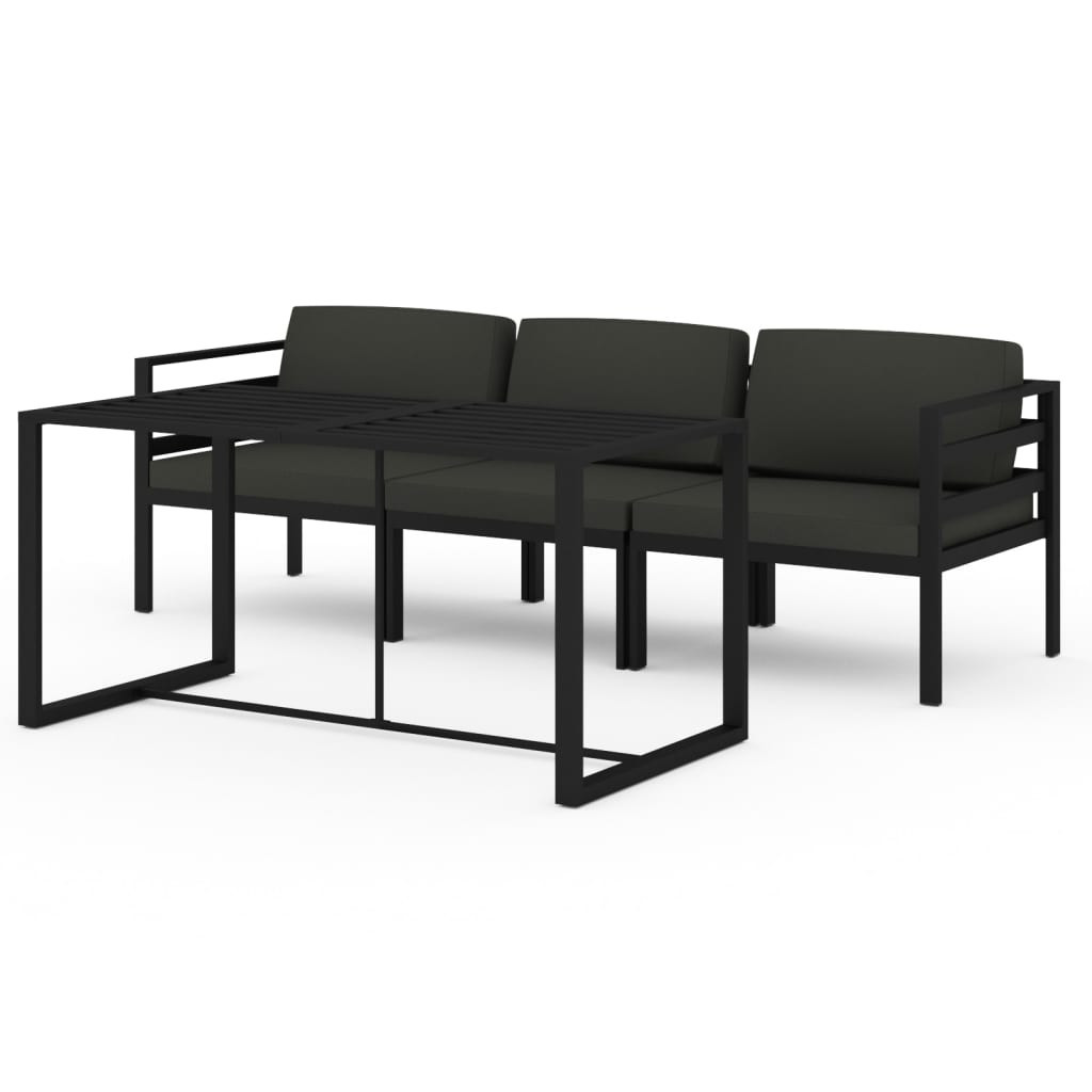 4-cz. zestaw mebli ogrodowych, poduszki, aluminium, antracyt