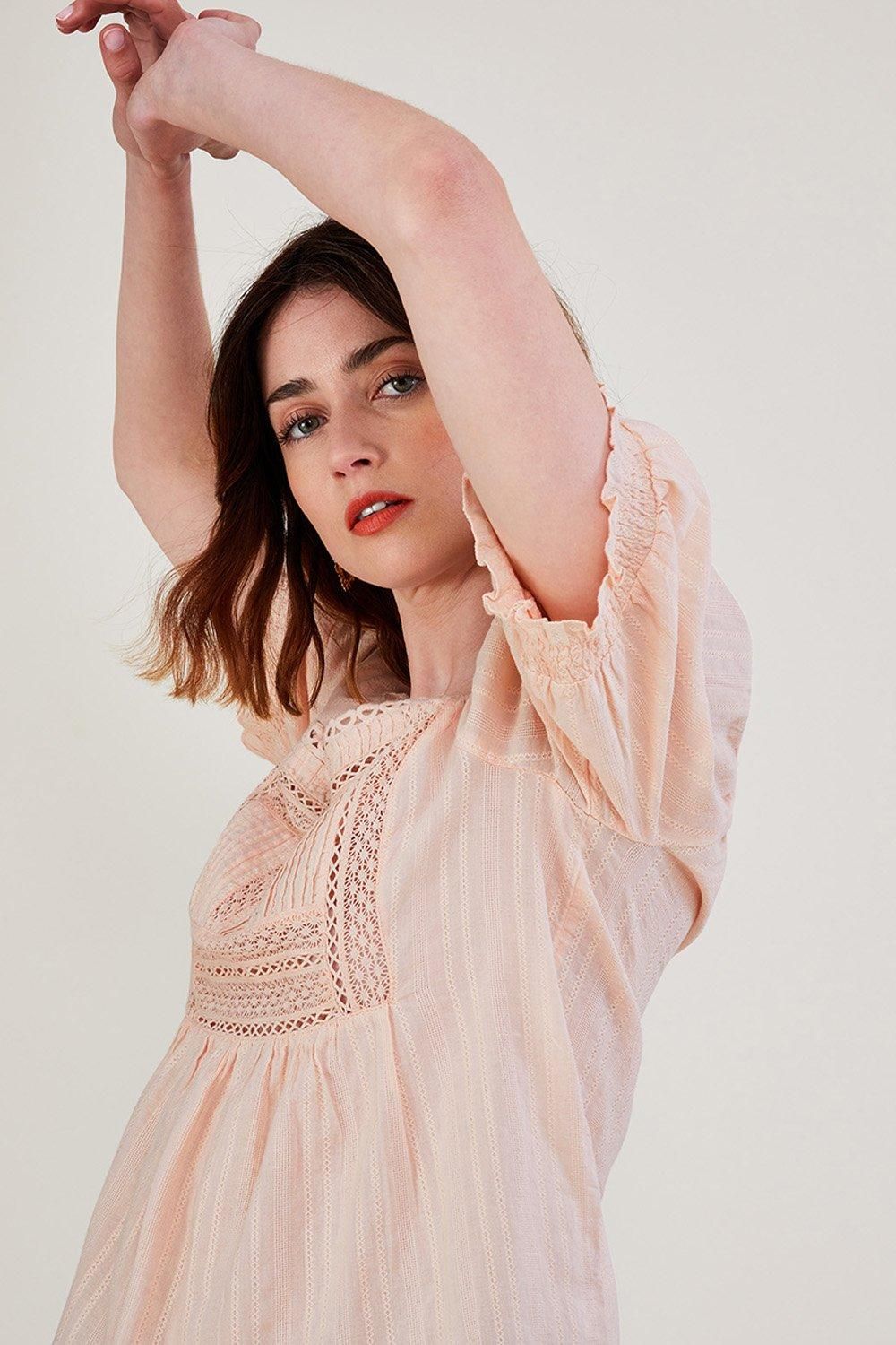 Monsoon Lace Dobby Bardot Top