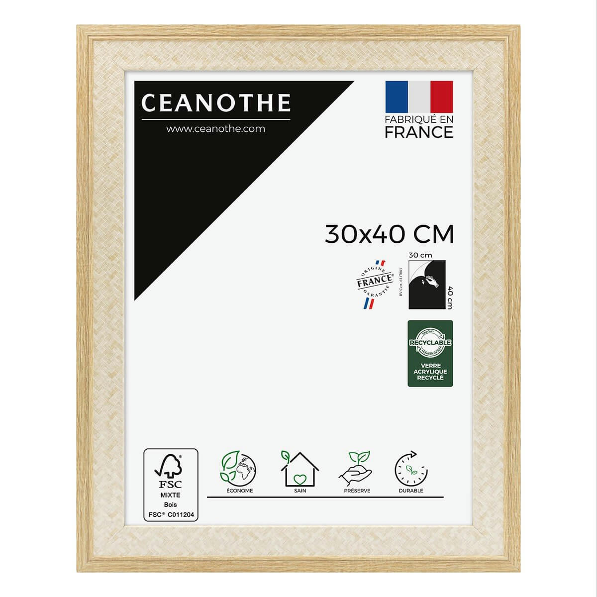 PALMA - Cadre photo bois 30x40 cm résine recyclée