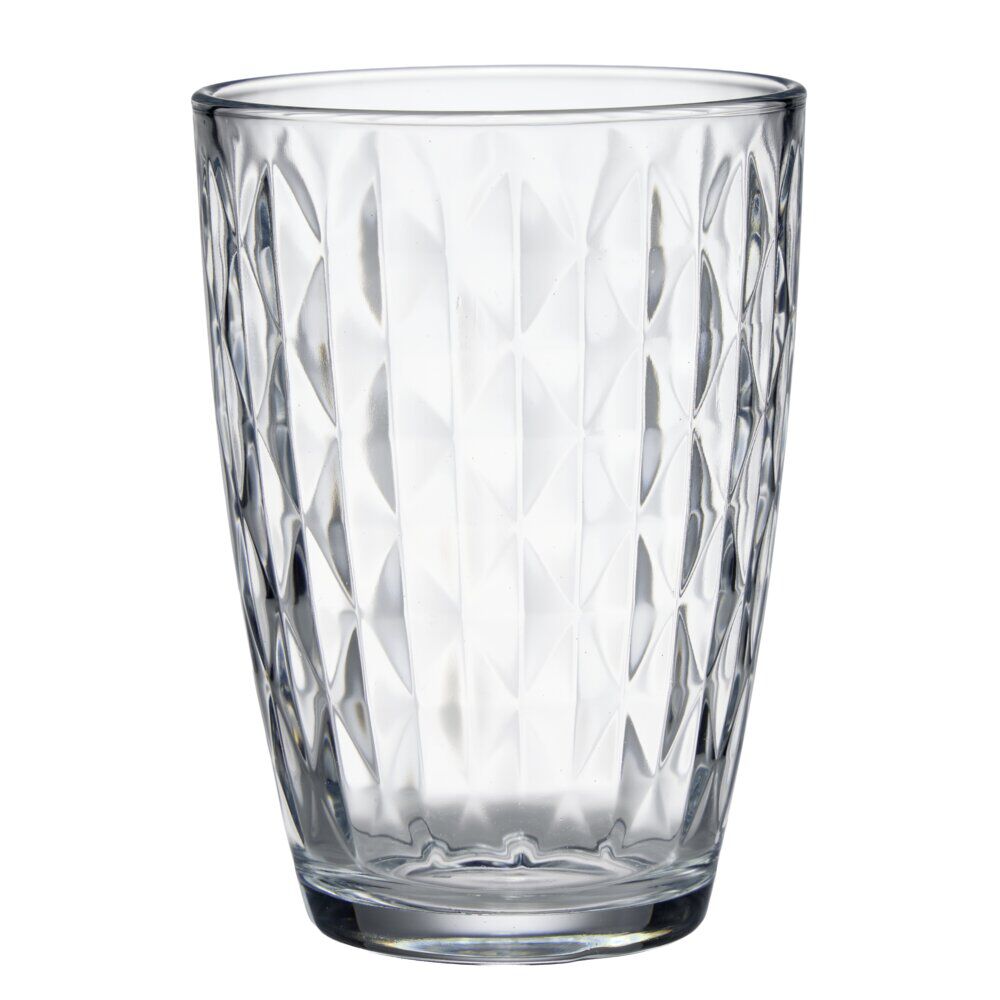 Verre 41,5cl x6 losange relief en verre transparent Ø8,5xH12cm