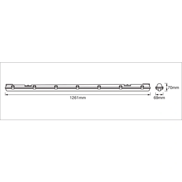 Feuchtraumleuchte »Essentials Damp Proof«, Grau, 15,00 W