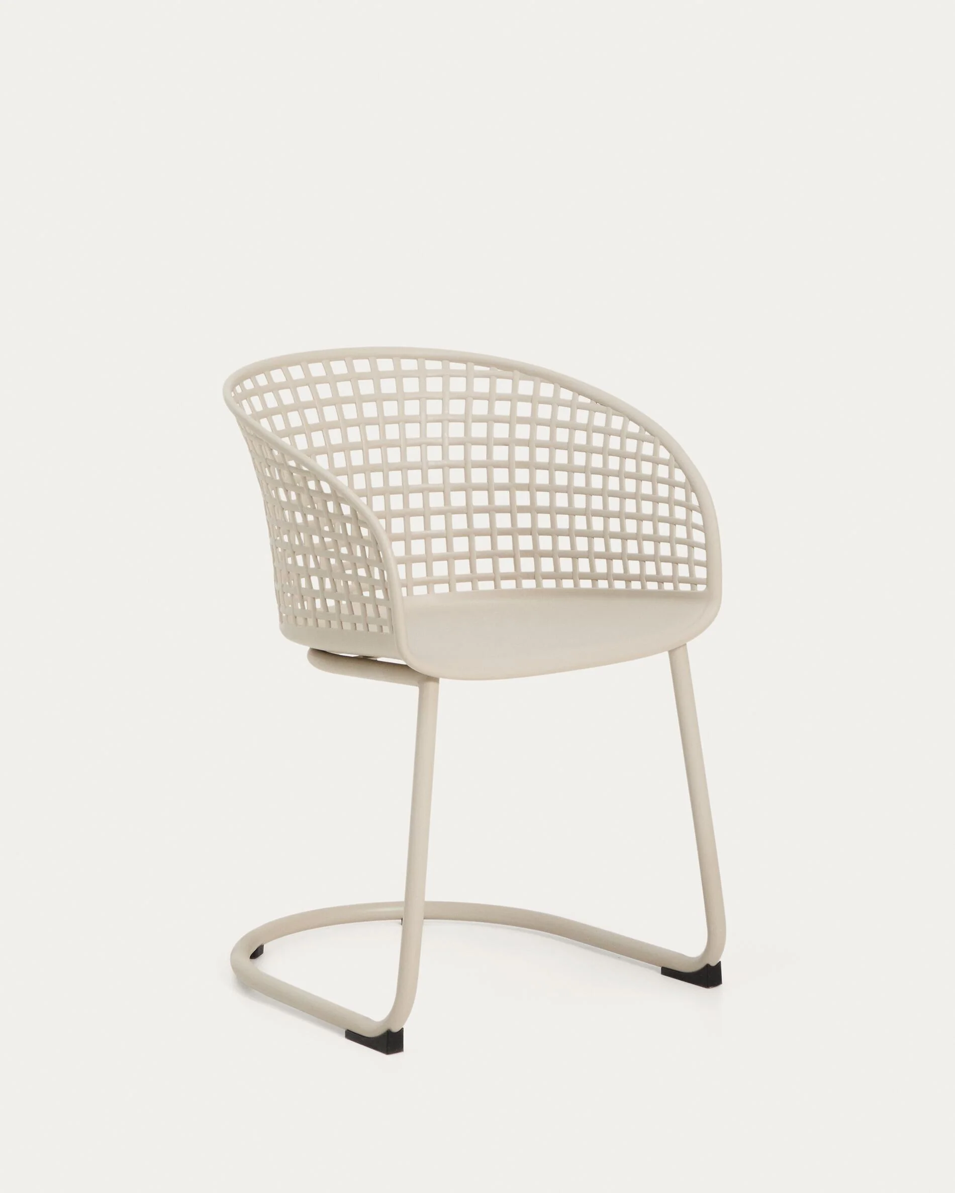 Tenaro beige plastic outdoor chair with steel structure