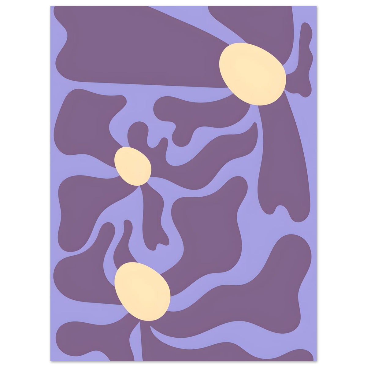 Artfulprints Poster Matisse - Purple flowers  - 30x40 cm - Paars
