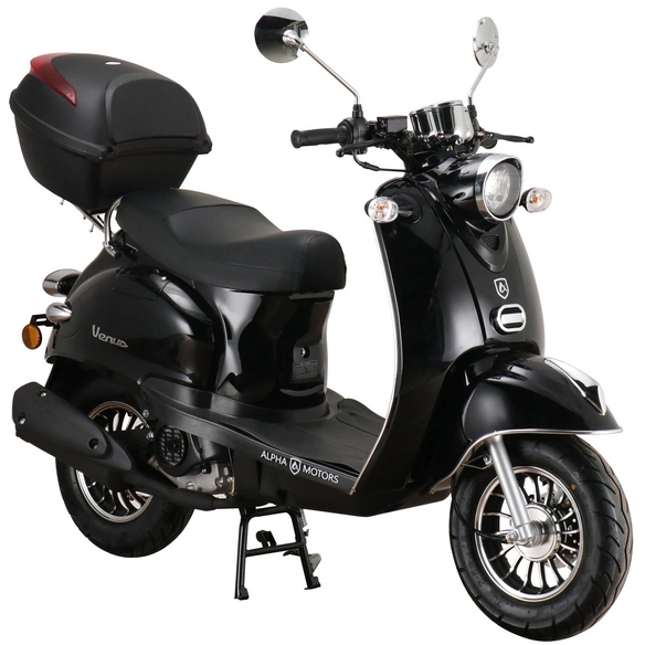 Mofa »Venus«, 50 ccm, 25 km/h, EURO 5, schwarz, inkl. Topcase