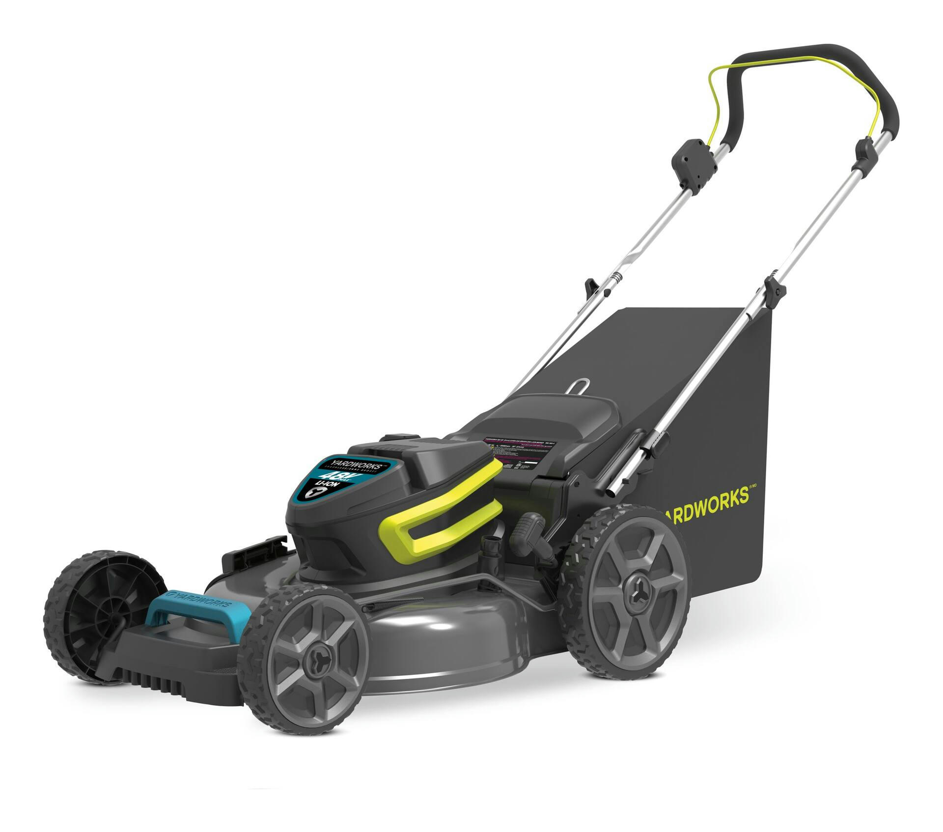 Yardworks 48V 3-in-1 Cordless Brushless Push Lawn Mower, 20-in with 5Ah Battery & Charger