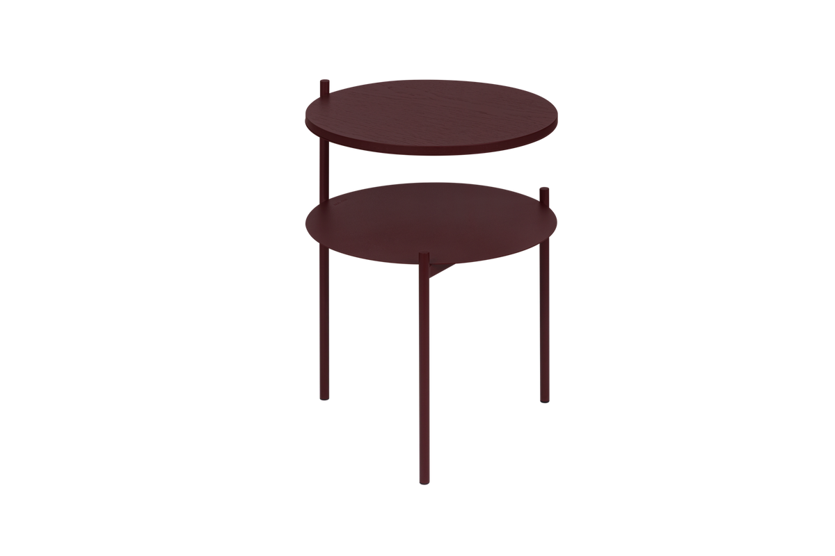 noo.ma Tu nachtkastje - Wine Berry, rond bijzettafeltje 42 x 42 x 55 cm