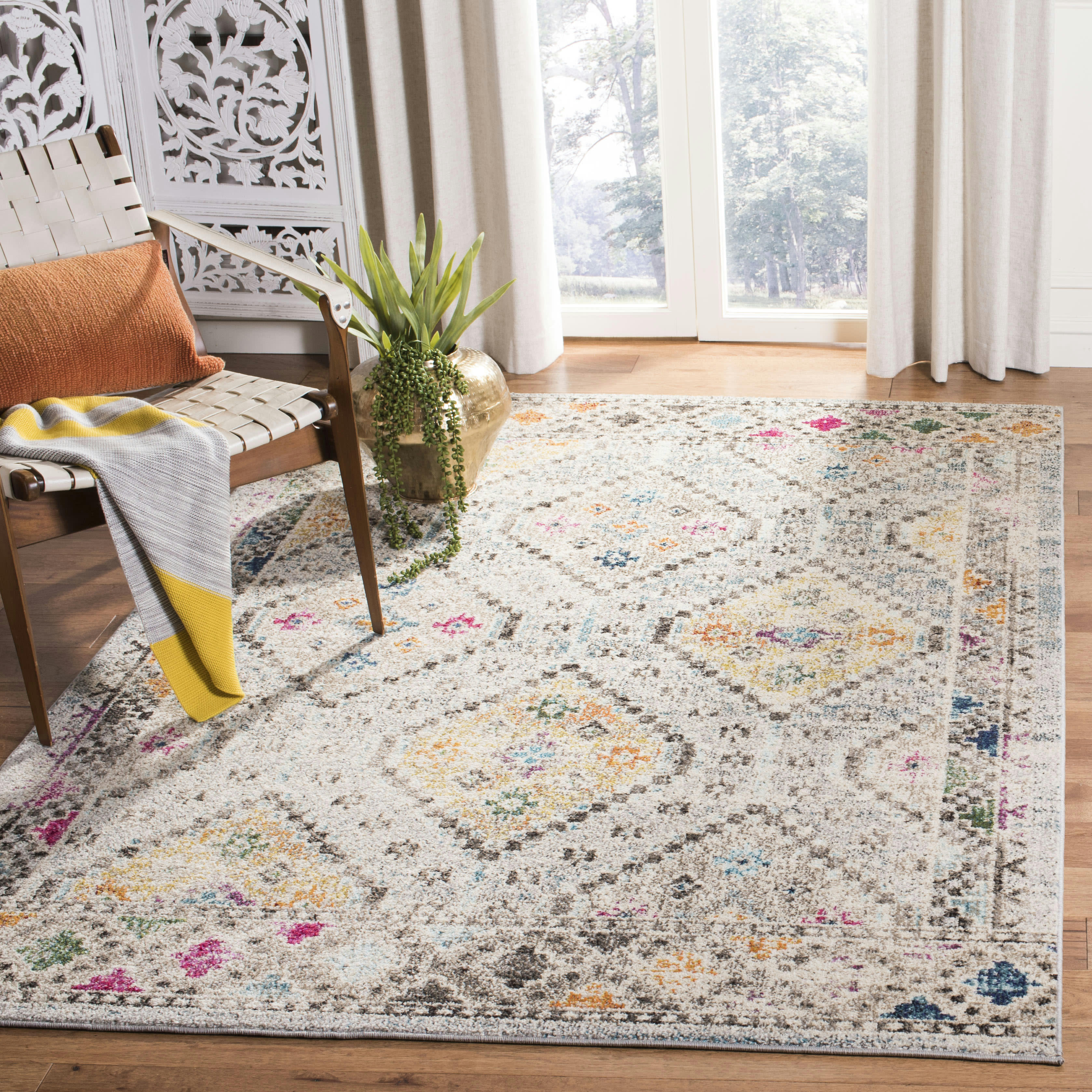 MADISON - Tapis de salon interieur en gris & jaune, 160 x 229 cm