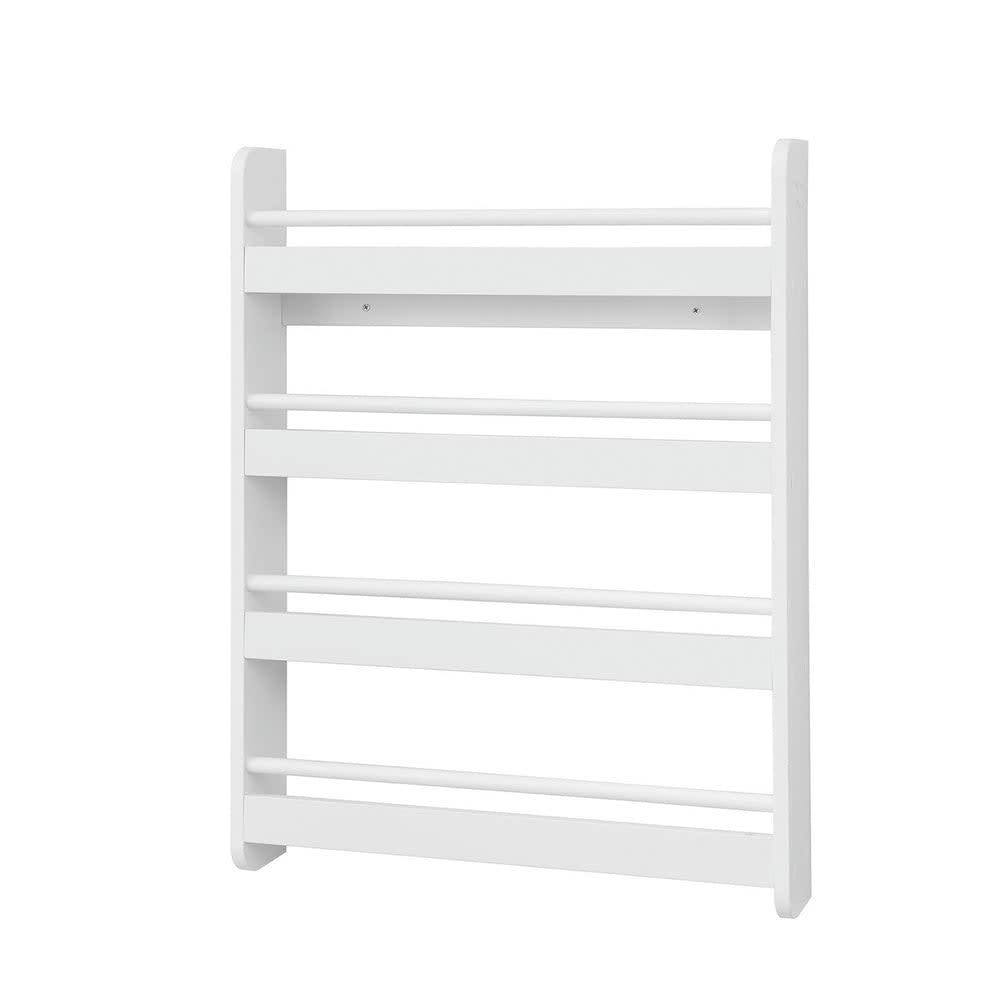 - Bibliothèque murale à livres effet bois blanc