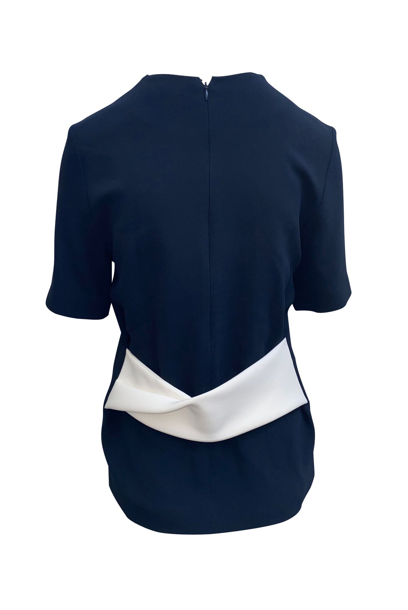 Balenciaga Preloved Rear Knot Blouse in Navy Blue Polyester