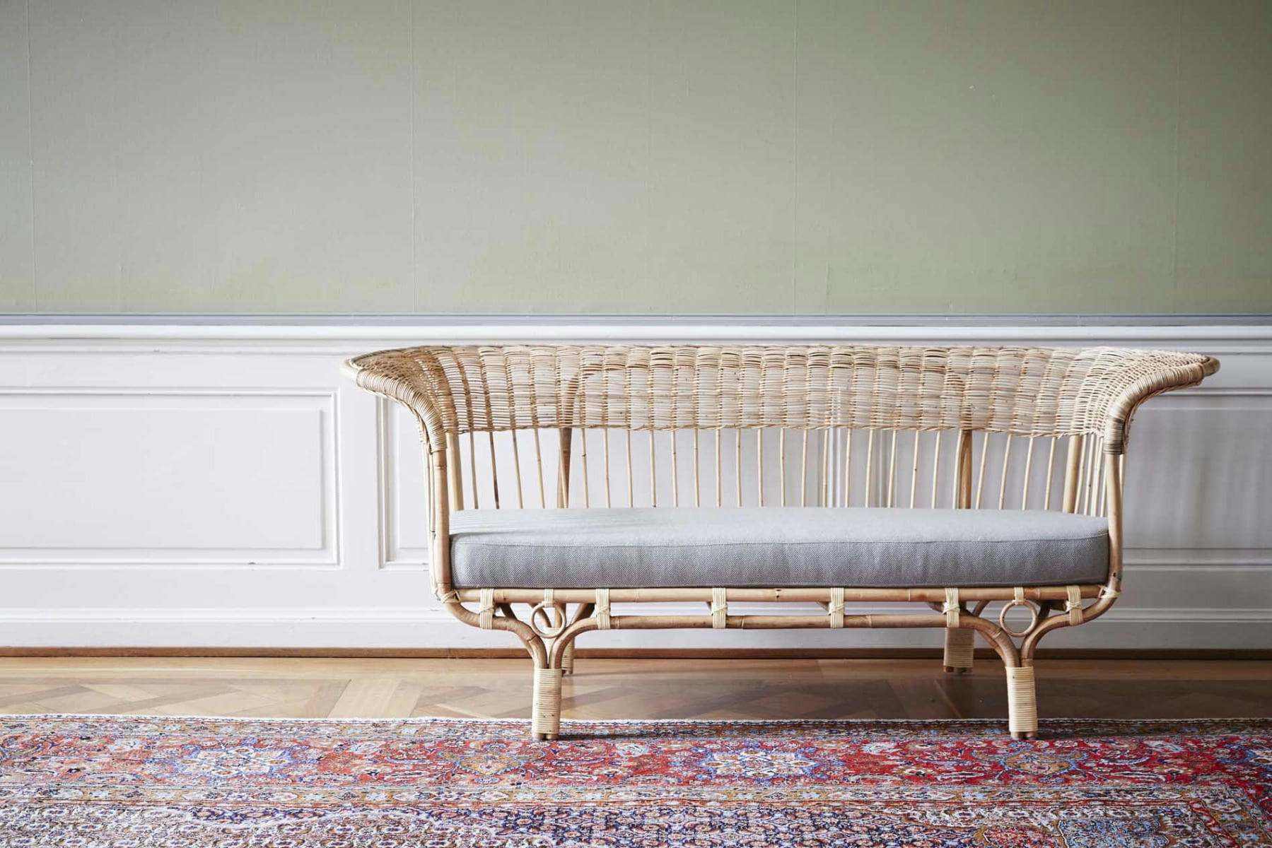 BELLADONNA - Canapé 3 places en rotin by Franco Albini