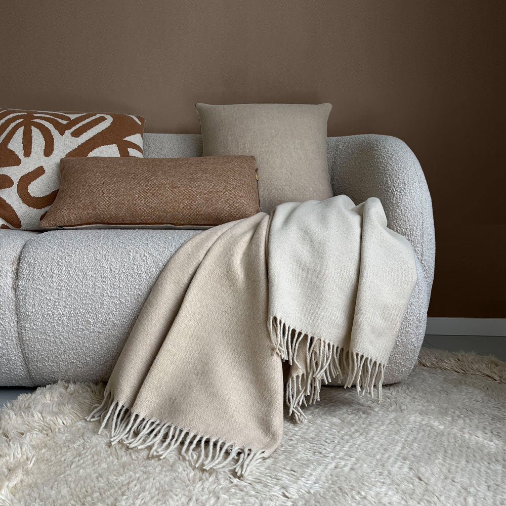Malagoon Double Face Wool Sierkussen 50 x 50 cm - Beige