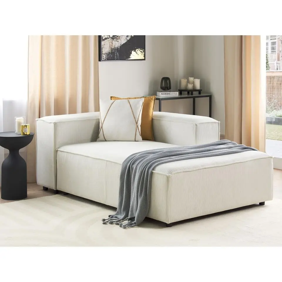 ARDAL - Chaise longue - Off-white - Linkszijdig - Corduroy
