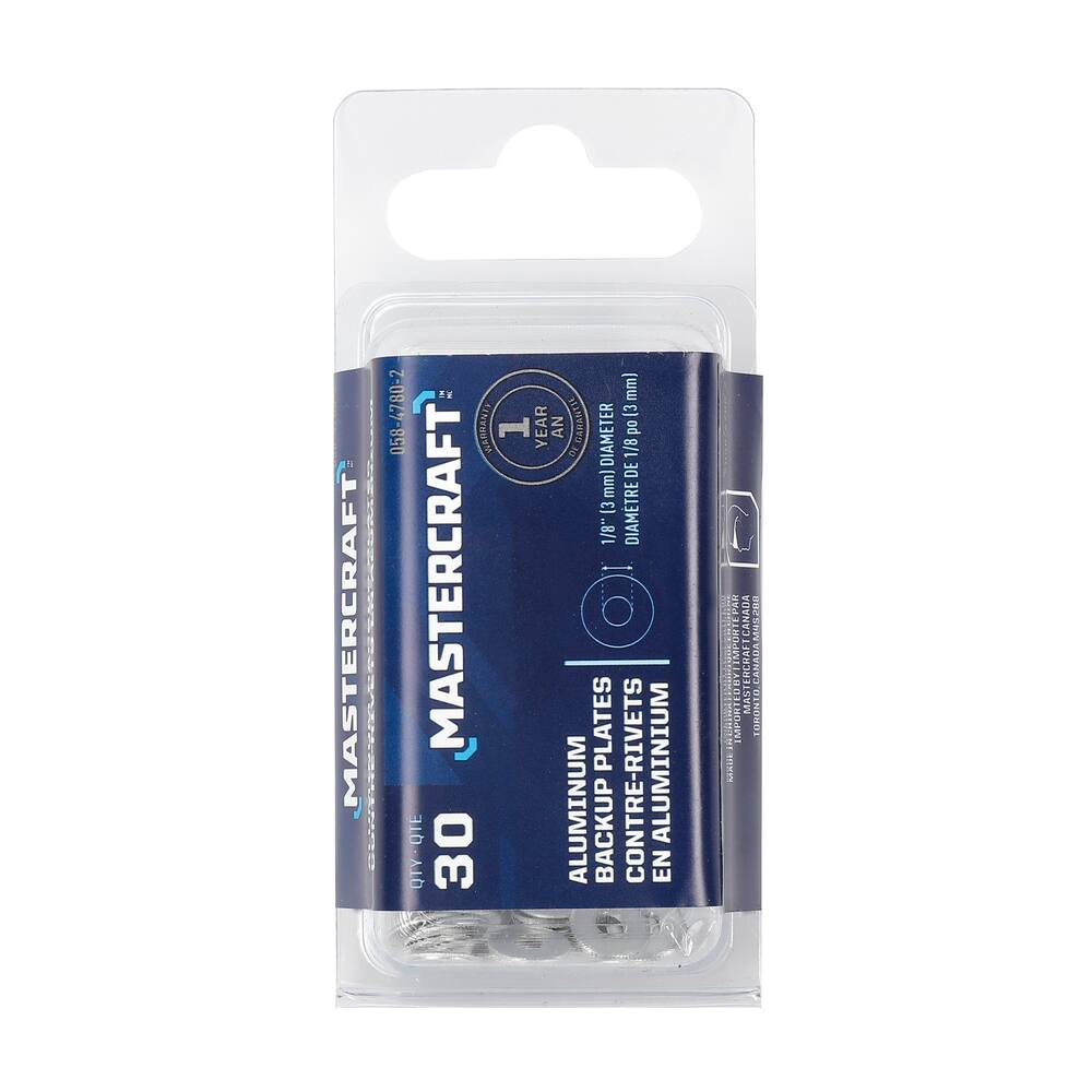 Mastercraft Aluminum Back-Up Plates, 30-pk, Assorted Sizes
