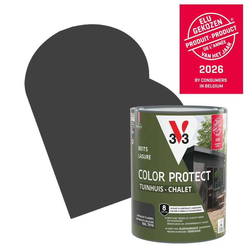 Lasure pour chalet Color Protect anthracite 0,75 L V33