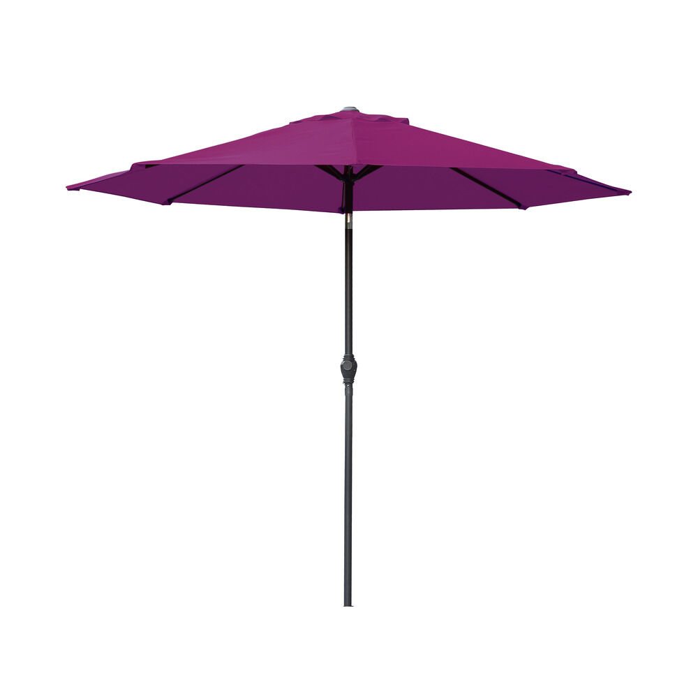 Parasol centré rond Java inclinable hauteur ajustable violet UPF50  Ø250xH185-245cm