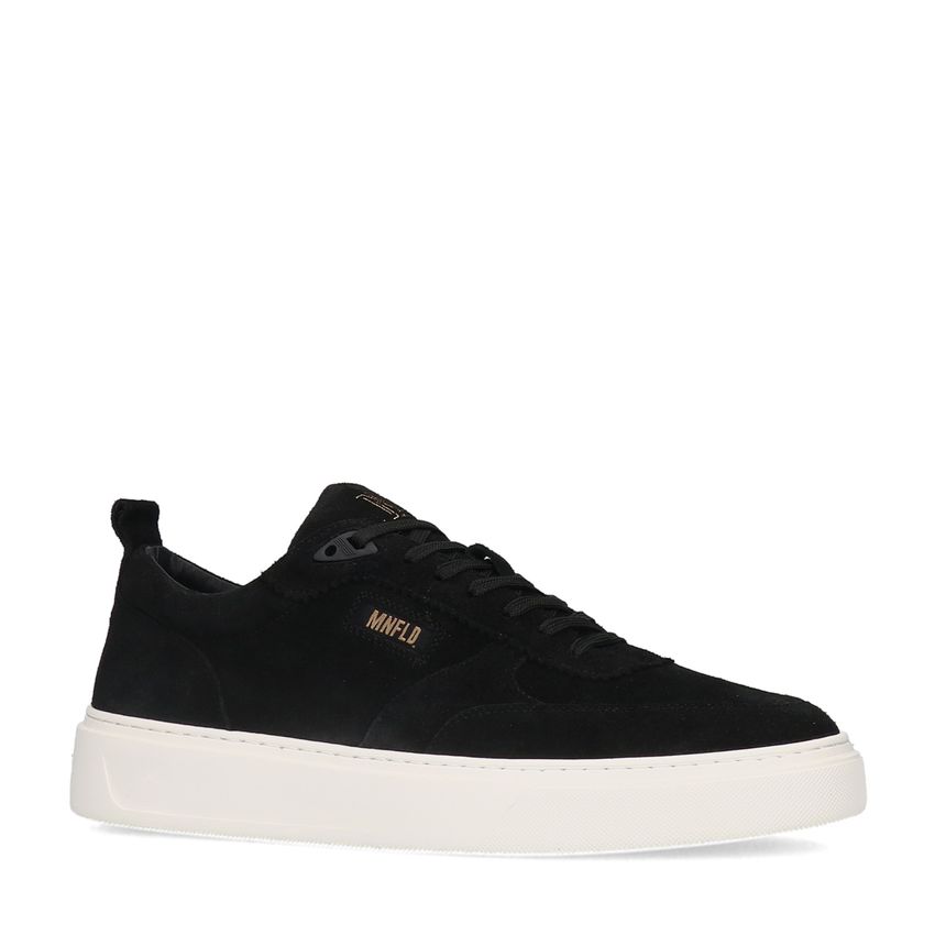 Manfield Zwarte suède sneakers