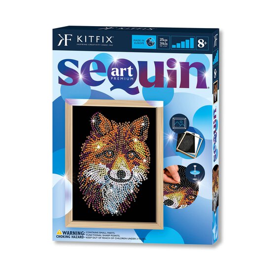 Kitfix Red Fox Sequin Art Blue Premium Kit