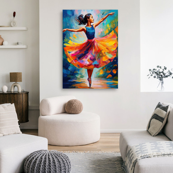 Feeby Obraz na płótnie, Baletnica Taniec Kolorowy 40x60
