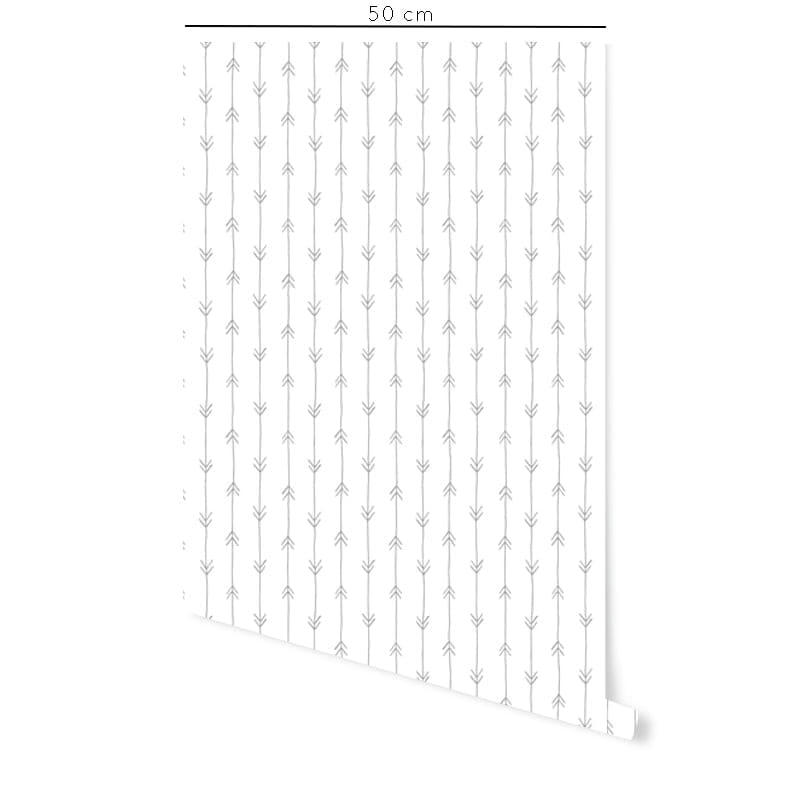 - Papier peint vinyle adhésif  flèches boho chic gris 50x300 cm