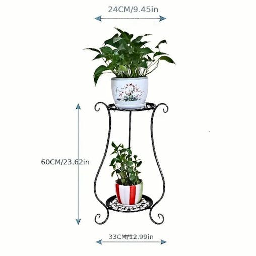 NNETM Black European Double-layer Flower Rack