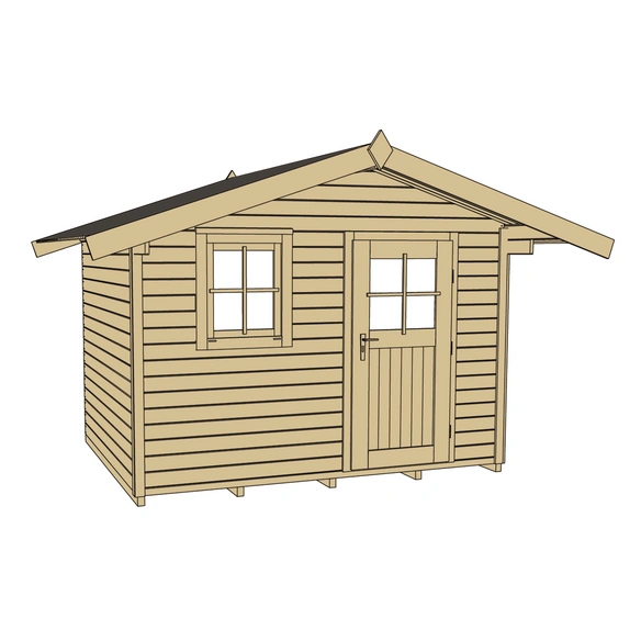 Gartenhaus »123 Gr.1«, Holz, BxHxT: 306 x 237 x 205 cm (Außenmaße inkl. Dachüberstand)
