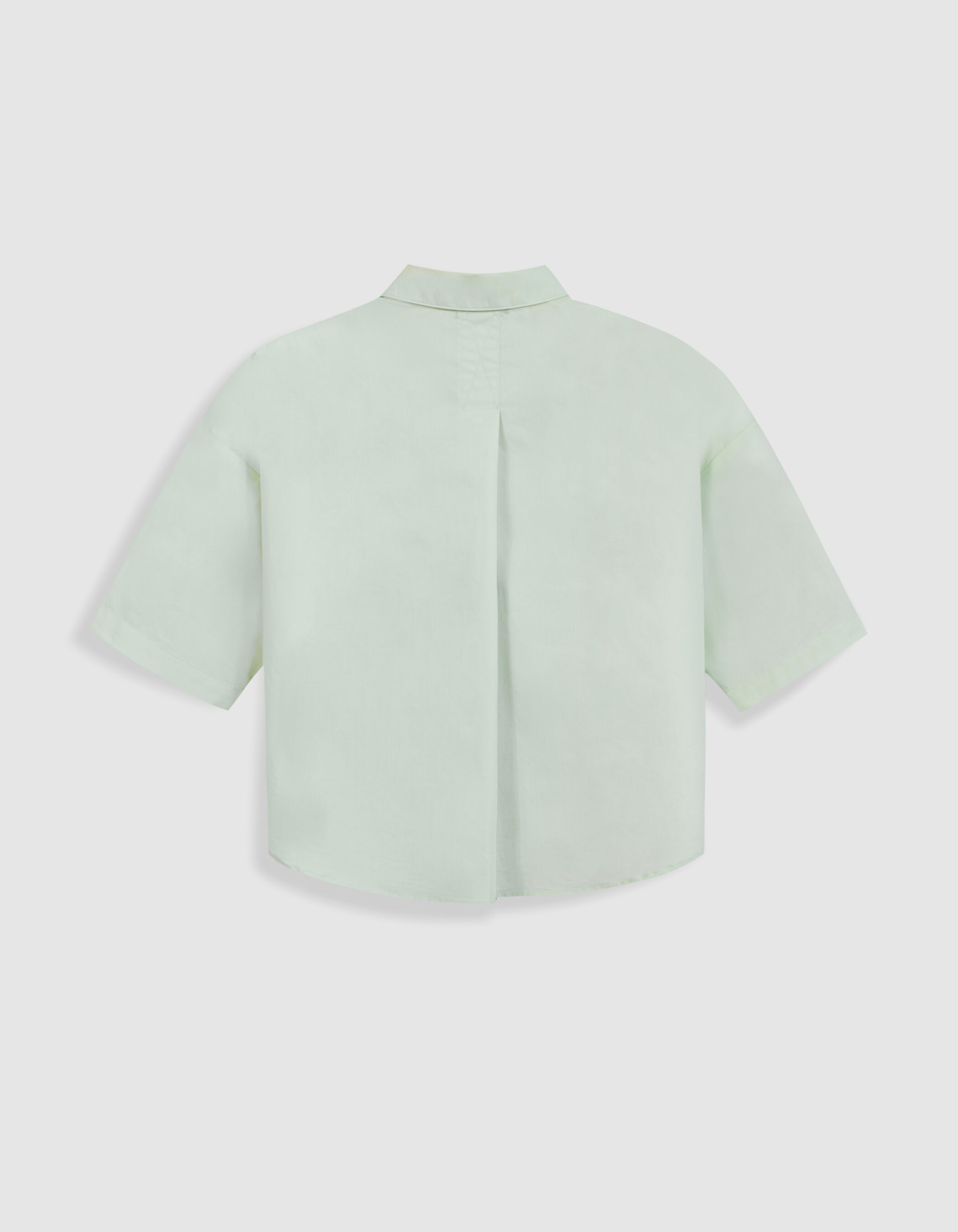 Top chemisier vert cropped Femme