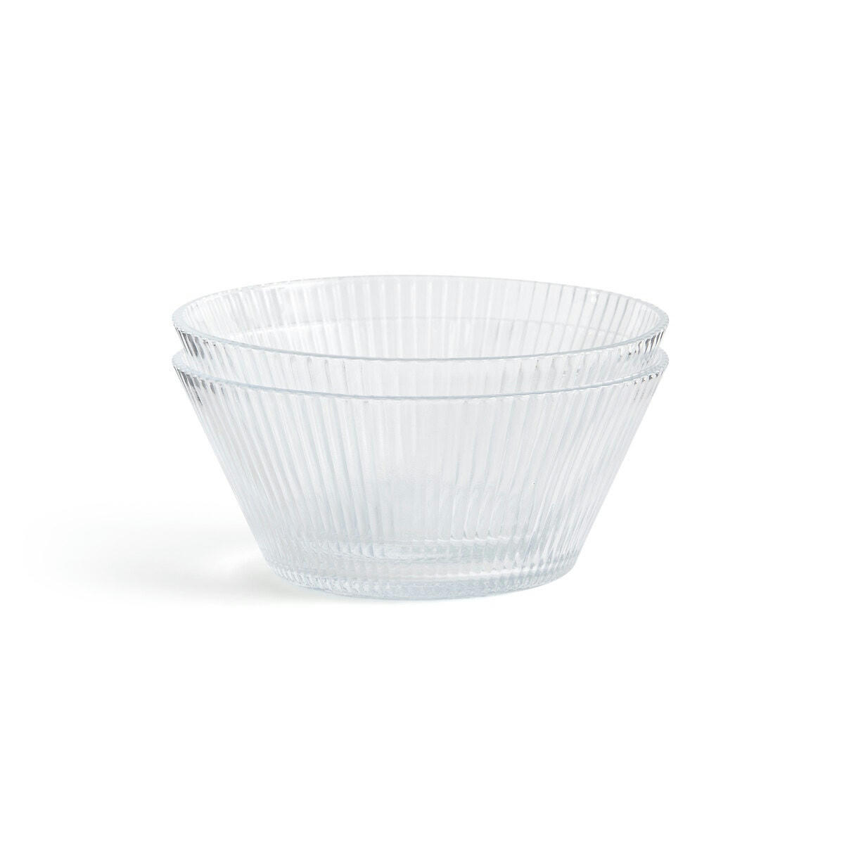 Lot de 2 coupelles, verre strié, Lari