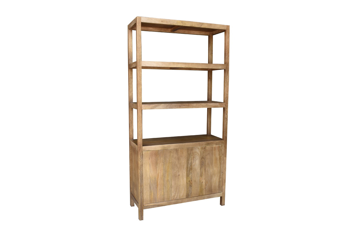 Giga Meubel Wandkast Louie - Mangohout - Naturel - 100x40x200cm
