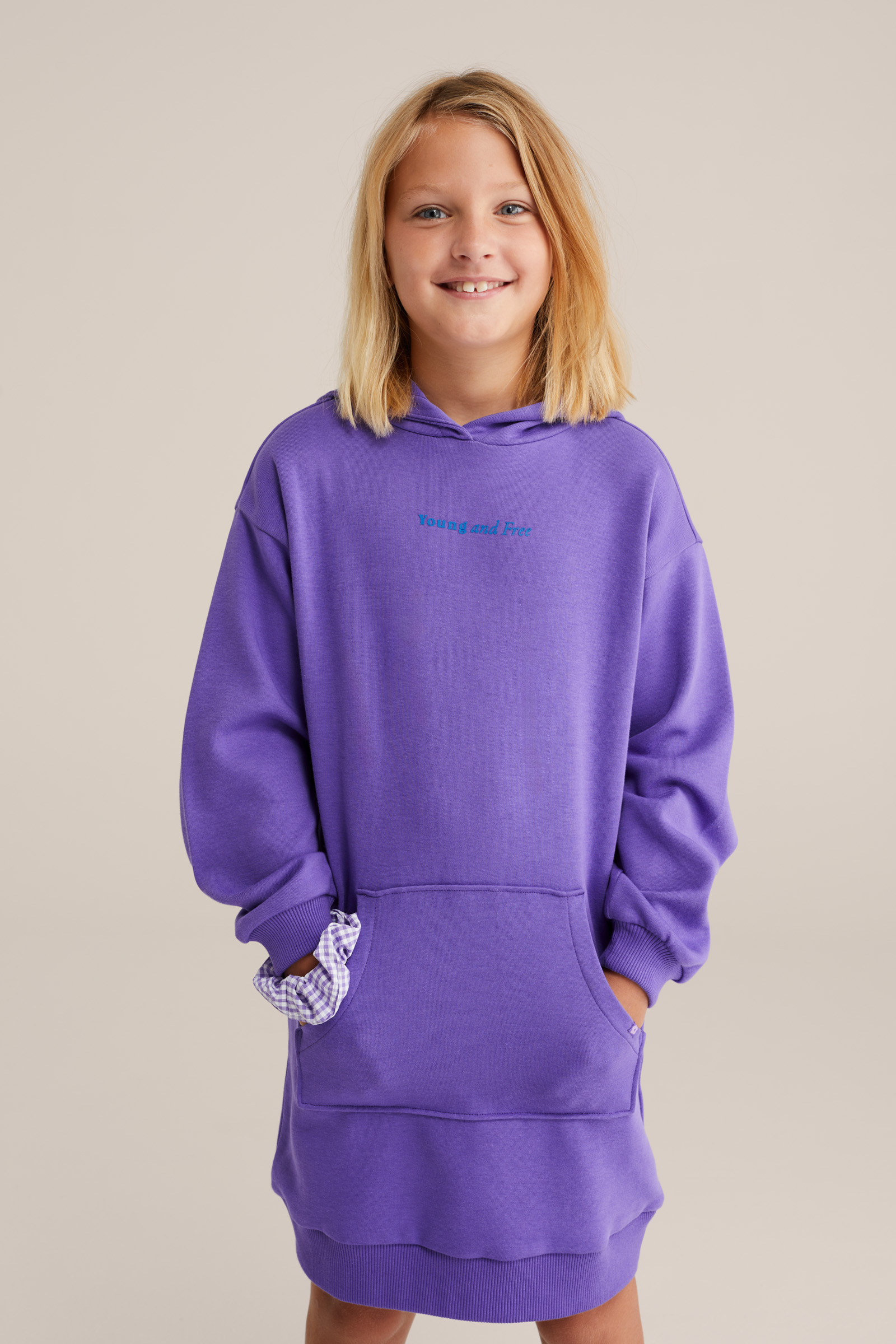 Meisjes sweatjurk met print